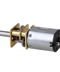 Pro Grade Miniature 12V DC Geared Motor With 12MM Metal Casing And Smooth Operator 60RPM Drive features steel gears and 10MM shaft.