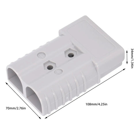 Heavy Duty 350 Amp 600 Volt Forklift Battery Connector And Jumper Plug For Towing Winch And Electric Charging, secure clip design.