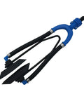 Outboard Motor Flusher Kit With U Shape Inlet Muff And Anti Freeze Hose, dual water intakes, black and blue design for marine craft use