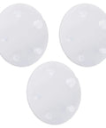 3 Pack Silicone Flapper Seal Kit For VorMax Toilet Tank showing three round transparent seals