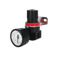 Compact FRL Unit For Pneumatic Air Systems With One Quarter Inch BSP Thread Pressure Regulator And Reduction Valve AR2000 Black