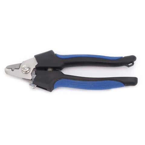 Pro Grade High Carbon Steel Thin Tube Pliers For Tight Space Repairs with black and blue ergonomic PVC handles, 160mm