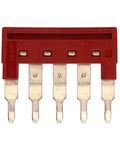 Dss 2.5N 05P Din Rail Terminal Block Press Fit Jumper Pack Of 10 Red For Industrial Electrical Panels And Control Systems Quick Clip Connection For Easy Wire Insertion And No Fuss Power Distribution, red terminal block jumper