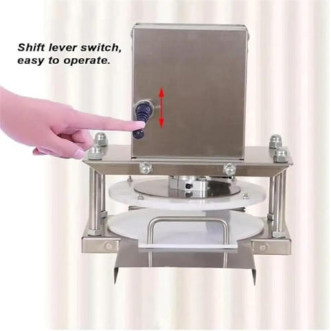 Heavy Duty Electric Dough Press Commercial Pizza Roller Sheeter Machine High Speed 2000N Pressure Motor with easy lever switch.