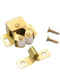 20 Pcs Metal Cabinet Latch For Wardrobe Door With Easy Install Spring Catch To Keep Kitchen Cupboards And Storage Units Locked Tight Secure And Stylishly in gold finish with screws.