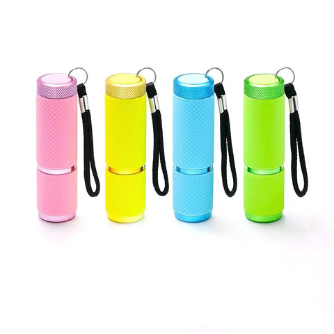 4 Pack Mini LED Flashlights With Straps, Aluminum Pocket Lights That Glow In The Dark, Water Resistant And Ultra Lightweight