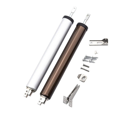 Pneumatic Automatic Door Closer 35KG Heavy Duty Door Hardware With Positioning and Adjustable Closing Speed, Silver and Bronze Cylinders