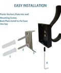 Installation hardware for Matte Black Double Towel Hooks Wall Mount Heavy Duty Coat Robe Clothes Hanger, includes screws and anchors