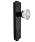 Meadows Plate And Crystal Door Knob Set For Vintage And Modern Doors With Fluted Glass Knob And Decorative Back Plate Classic Retro Vibe