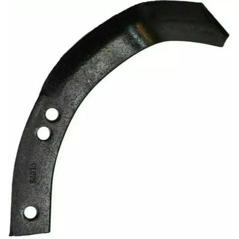 Set Of Four Replacement Roto Tiller Tines For Three Eighths Inch Mounting Holes With Two And Five Eighths Inch And Three One Eighths Inch Center Spacing Heavy Duty For 1901118 1901118A 7420105 7420106 4459J 4460J 6554JJ 6555J 129359 129259 showing a single curved tine