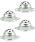Heavy Duty Rock Solid 4 Pack 5 8 Inch Alloy Steel Ball Bearings Flange Mounted Transfer Roller in silver finish