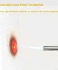 Side view of white gasket paper sheet, 8x12 in, 1/4 in thick ceramic fiber gasket material, heated with torch