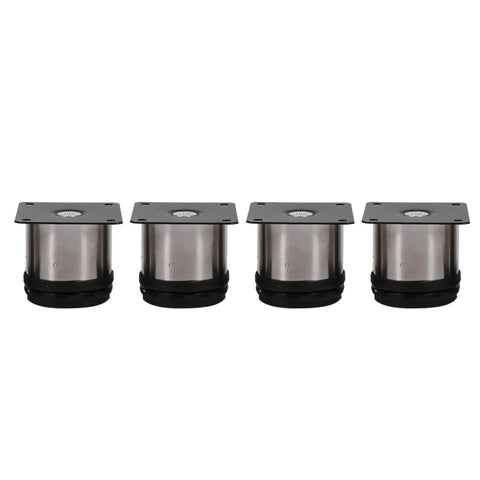 Adjustable Stainless Steel Cabinet Legs With 15mm Height Adjustment 60 By 60 By 50 Mm Round Platform Levelers With Plastic Sole