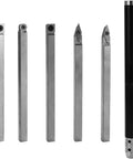 Premium Wood Lathe Turning Set Featuring Rust Proof Carbide Insert Blades And Heavy Duty Aluminum Handles For Smooth Woodworking Projects and Rock Solid Precision including multiple chisels.