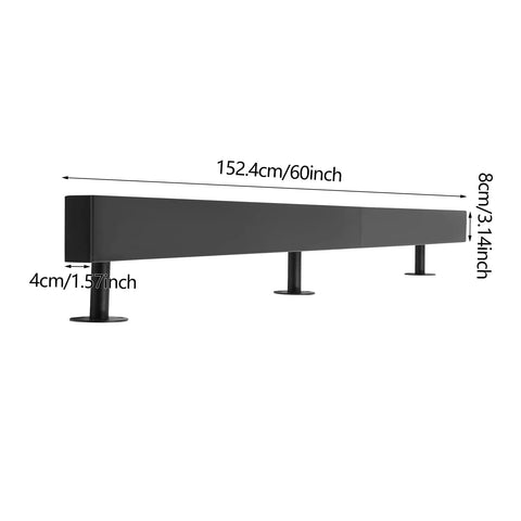 Kick Ass Heavy Duty Wall Mount Handrail In Matte Black Stainless Steel With Non Slip Grip For Modern Indoor Stairs, 60 inch length.