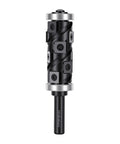 Premium Reversible Carbide Flush Trim Router Bit With 1/2 Inch Shank And 32mm Cutter Diameter, featuring spiral cutting edges.