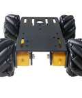 MC100 4WD Mecanum wheel car chassis with TT motors, black metal frame