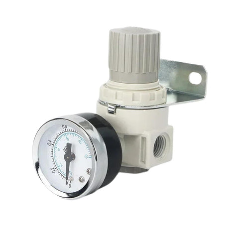 1/4 BSP Pneumatic Pressure Regulator Valve For Air Compressor, Compatible With AR1500 AR2000 Units, Grey Compact Body, Precise Knob Adjustment