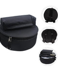 Premium Heavy Duty Waterproof Drum Instrument Backpack Featuring Rugged Adjustable Shoulder Straps And Smart Storage Layout For Weekend Musician Lifestyle, round black bag with zippers.