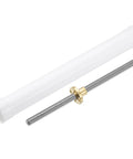 150mm Tr8x2 Lead Screw With Brass Nut Acme Thread 2mm Pitch 1 Start 2mm Lead 304 Stainless Steel Bar DIY Friendly Printer Upgrade Part For 3D Printers And CNC Machines With Plastic Packaging Tube Silver