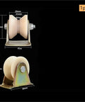 Heavy Duty Nylon V Groove Wheel With Rock Solid Steel Pulley For Sliding Gate Caster And Wire Rope Guide Roller built like a tank, dimensions shown.
