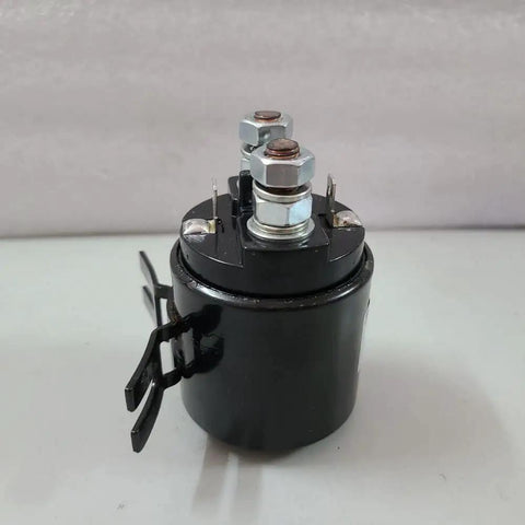 12Volt 200Amp Hydraulic Pump Motor Contactor Solenoid Switch Relay For Electric Pallet Truck Stacker And Material Handling Cart, black body and metal connectors.