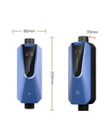 Dimensions of Portable 7kW EV Charger With Type 1 Plug 32A LCD Screen Blue Travel Ready Fast Home Or On-The-Go Charging Station