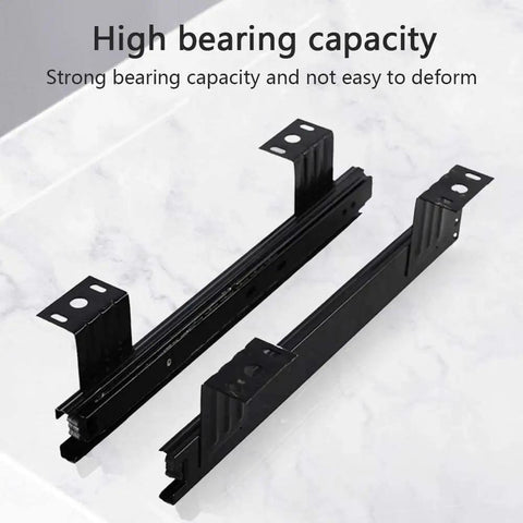 Heavy Duty Keyboard Drawer Slides 10 Or 12 Inch, Three Section Full Extension, Ball Bearing Quiet Runners, 100Lb Capacity, Two Pack