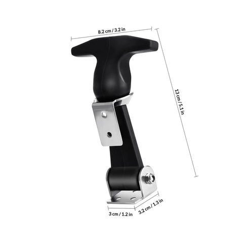 Stainless Steel T Handle Latches With Rubber Grip, Heavy Duty Tool Box And Truck Hood Latch, dimensions visible