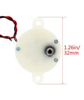 Front view of 2 Pack DC 6V Micro Gear Motors With Dope Compact Reducer, 32mm diameter, showing compact design and wiring.