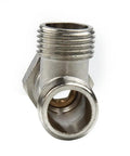 Heavy Duty Half Inch Brass T Adapter Valve Easy Peasy Bidet Sprayer And Shower Hose Splitter Diverter Fixture view of threaded connections