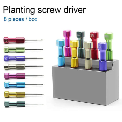 8 Piece Abutment Technician Tools Screwdrivers Kit With Gray Stand Box Pro Grade Portable Set for precise fixes and quick field work