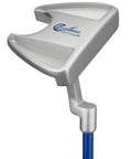 Kid Friendly Junior Golf Gear Set With Bag And Headcover For Ages 4 To 7 Up To 4 Ft 6 In Tall Left Handed Easy To Hit 15 Degree Driver With A Junior Flex Graphite Shaft putter with blue shaft