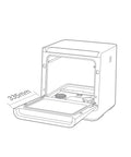 No Hookup Countertop Dishwasher That Sets Up In Minutes And Cranks Out Immaculate Loads Daily, showing open door view with dimensions.