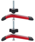 Heavy Duty 2 Pack Red Aluminum T Track Clamps For CNC Milling And Woodworking Quick Acting Hold Down Fixtures close-up view