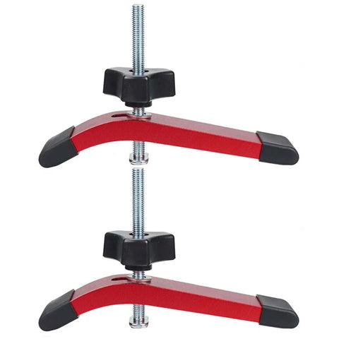 Heavy Duty 2 Pack Red Aluminum T Track Clamps For CNC Milling And Woodworking Quick Acting Hold Down Fixtures close-up view