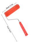 Decorative Textured Wall Paint Roller With Ergonomic Handle Creates Realistic Wood Grain Effects Dry Emboss Plaster Design, measuring 18 cm.
