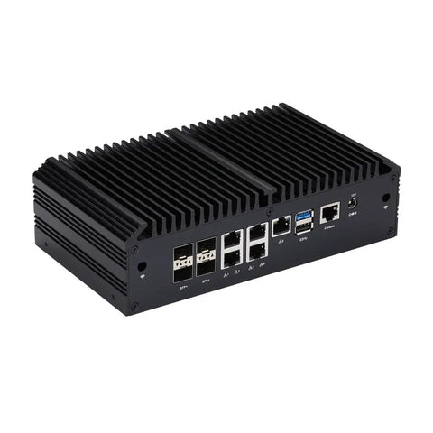 Beast Mode Intel Atom C3958 Mini Computer with 16 Core Raw Power 4Gb DDR4 Ram and 128Gb NVMe Drive showing rear connectivity ports.