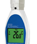 WBGT Heat Stress Meter With Dry Bulb, Wet Bulb, And Globe Temperature For Accurate Readouts In Workplace, Sports, And Outdoor Activities With Large LCD Display And Fast Pro Grade Sensing, handheld white plastic unit
