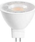 Heavy Duty MR16 LED Bulbs 6 Pack GU53 Bi Pin Base 5 Watt Replaces 50 Watt Halogen 5000K Daylight White, GU5.3 base bulb close-up.