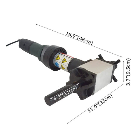 Badass Electric Pipe Chamfering Machine Smooth Beveling And Grooving Tool with adjustable size dimensions 18.9x3.7 inches.