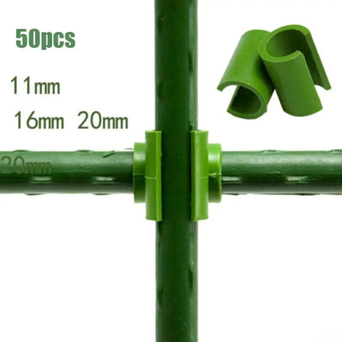50 Pcs Garden Frame Rod Connector Clips For Plant Trellis And Greenhouse Film Brackets Climbing Pergola Supports 11mm 16mm 20mm