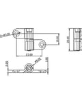 Technical drawing of Set Of 6 Zinc Alloy Friction Positioning Hinges With 360 Degree Rotation Symmetrical Adjustable Torque Heavy Duty Hardware