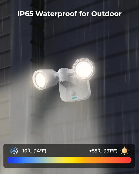 Plug In WiFi Outdoor Flood Light With 240 Degree Wide Angle, PIR Motion Sensor And Built In Siren, weatherproof in rain