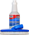 Grout-eez Tile Cleaner With Stand-Up Brush Head Heavy-Duty Stain Remover For Ceramic And Porcelain Floors 32 Oz bottle and brush