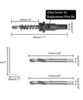 Dimensions of components in Two And Three Quarters Inch Bi Metal Hole Saw With Arbor And Bits For Fast Smooth Cuts