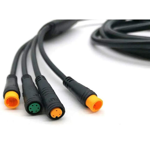 Waterproof Electric Bike Cable Kit For KT Controller ADE 9 Pin 1T4 1T5 Connects Display Throttle E Brake Headlight And Left Right Brake Levers Plug And Play Easy Install For E Bike Conversion 180cm Cable