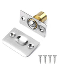 Adjustable Brass Door Catch Ball Catch For Interior Doors Hidden Invisible Mount shown with screws and plates
