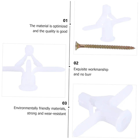 Aircraft Expansion Plug Nails Drywall Repair Kit 100 Pack Wall Fixer For Drywall And Concrete Anchors Easy Install
