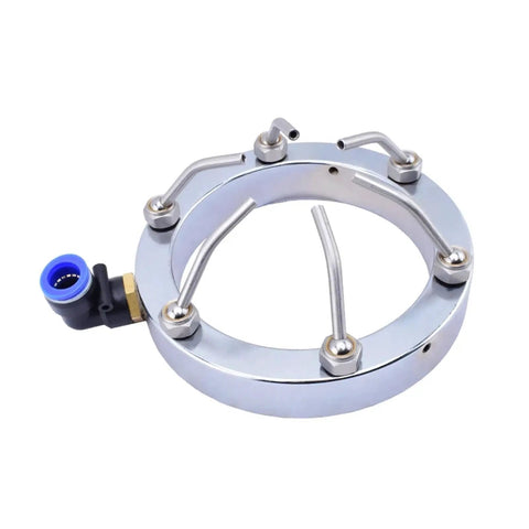 Keep Your Machine Running Smooth With This Heavy Duty CNC Spindle Cooling Ring Featuring 360 Degree Water Spray High Pressure Coolant Flow Clears Iron Chips Fast To Keep Your Rig Ice Cold Today - metallic cooling ring with spray nozzles.